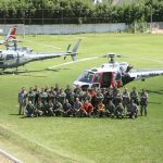 Tripulações do Águias 07 e 10 do GRPAe/SP, da Força Nacional (Nacional 01- AS350), do Grupamento Aéreo do Paraná (Falcão 03 – EC130), do IBAMA (IBAMA01 – Bell 206) e do Grupo Tático Aéreo do Maranhão (Águia 01 – EC145).