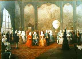 João V, Rainha e o Cardeal Conti observando o Balão do Padre Bartholomeu de Gusmão