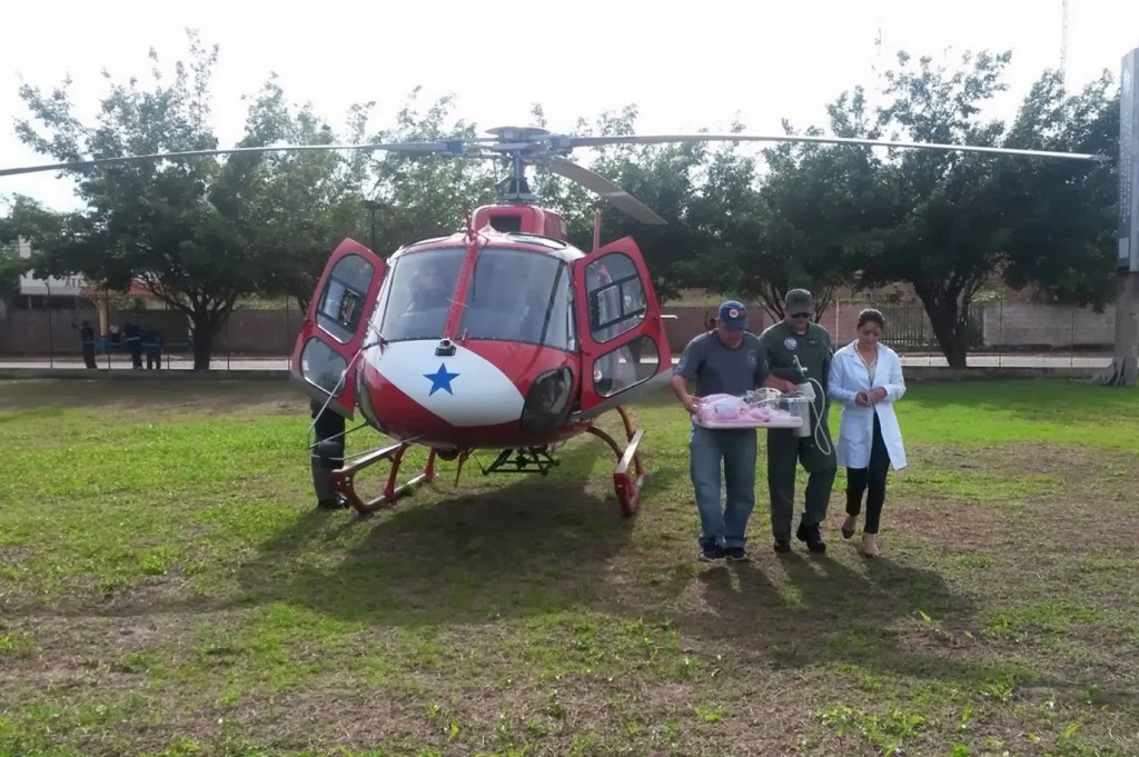 O helicóptero do Grupamento Aéreo de Segurança e Saúde Pública (Graesp), Guardião 5, é fundamental para o atendimento médico em grandes distâncias.