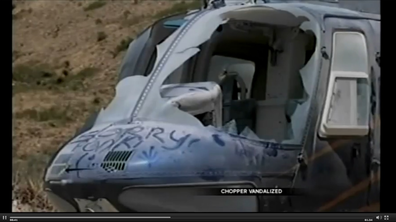 Helicóptero vandalizado EUA