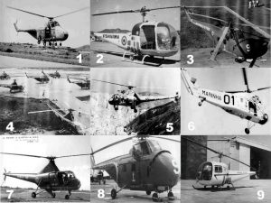 Primeiros modelos de helicópteros utilizados pela Marinha do Brasil a partir de meados da década de 50. (Todas as fotos: ComForAerNav)