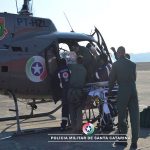BAPM e SAER realizam transporte aeromédico de duas crianças com apoio do SAMU. Foto: Divulgação Polícia Militar.