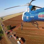 Helicóptero do SAMU resgata vítima de acidente de trânsito na PR-492