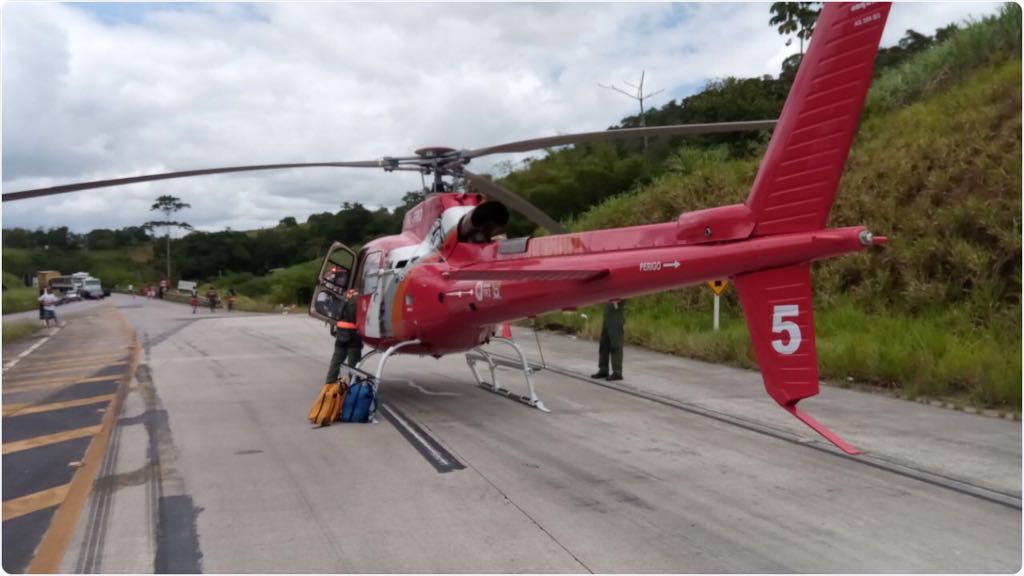 Grupamento Aéreo realiza socorro de vítima de capotamento em Novo Lino