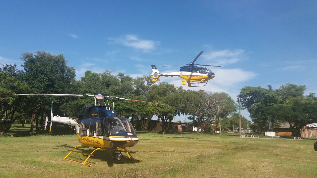 Helicópteros da PRF participaram da operação de segurança realizada durante o julgamento de Lula no TRF-4