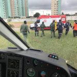 Equipe aeromédica do helicóptero Falcão 05 resgata criança perfurada no abdômen por vergalhão de ferro em Porto da Rua