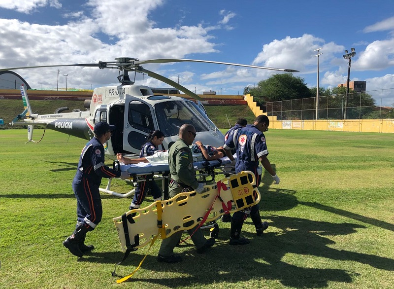 Grupamento Tático Aéreo de Sergipe realiza atendimento aeromédico a pacientes graves no interior do Estado