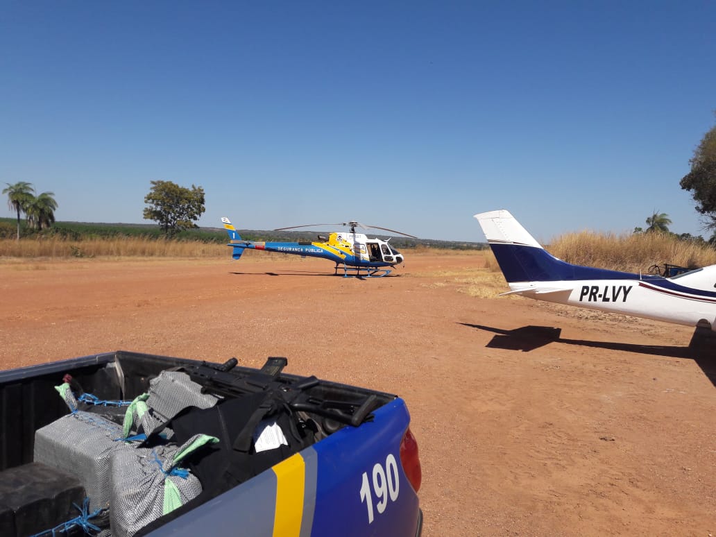 Avião que saiu da Bolívia com cocaína é apreendido no Tocantins com apoio do helicóptero do CIOPAer