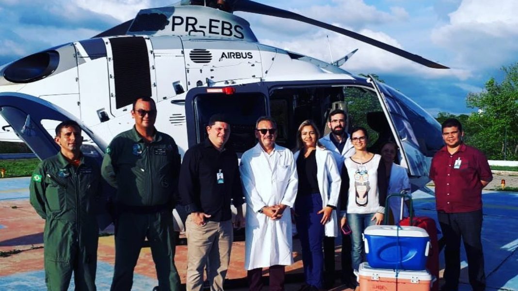 Ciopaer transportou cinco órgãos humanos de helicóptero, entre Quixeramobim e Fortaleza. Reprodução/Instagram