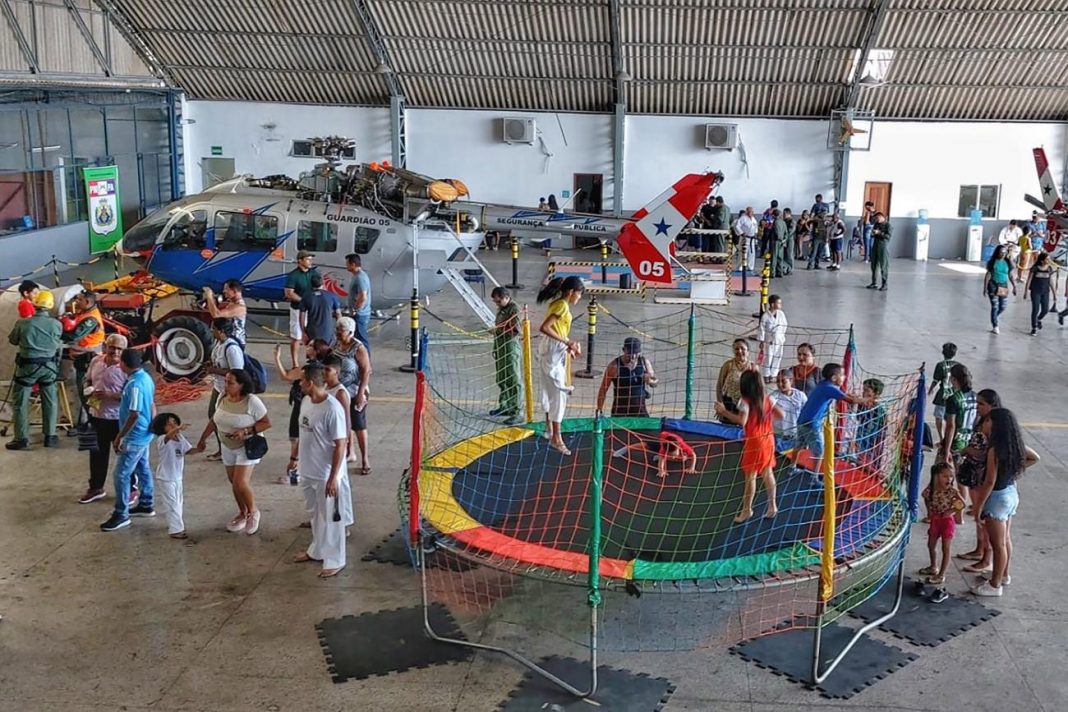 O Hangar ficou colorido para as atividades de lazer oferecidas pelo Graesp