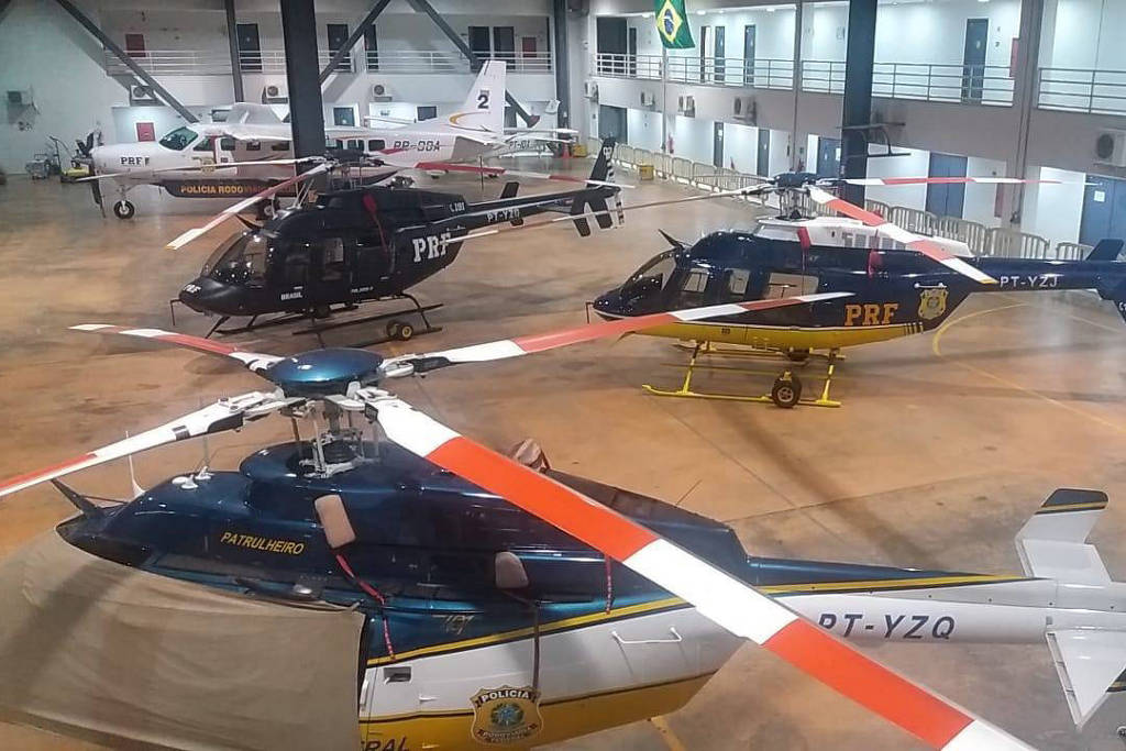 Aeronaves da PRF estão paradas em hangar em Brasília enquanto os estados demandam atendimento - Divulgação