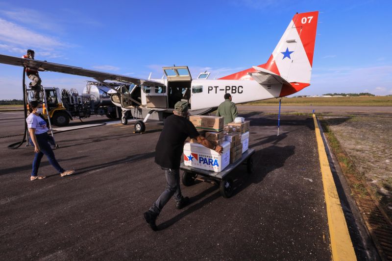 Aeronave do Graesp em ação estratégica de distribuição de vacinas ao interior do Estado durante a pandemia de Covid-19